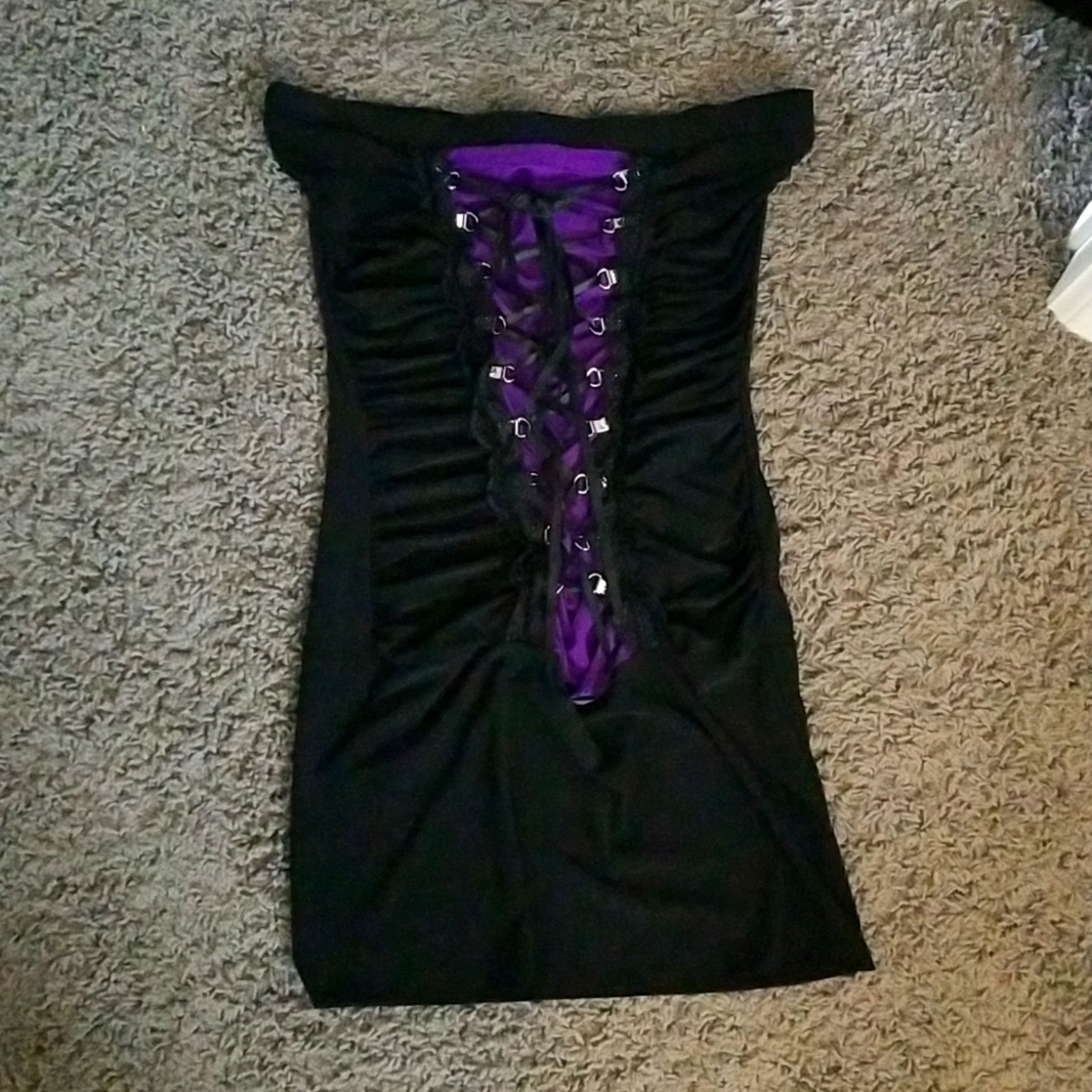 Strapless mini dress